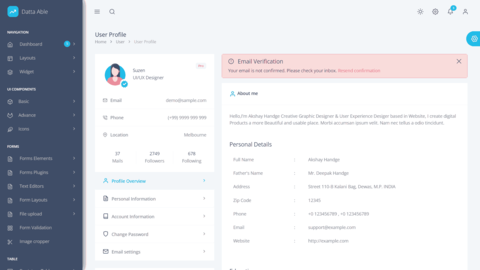 Vite Acceleratron - User Profile Page - Image